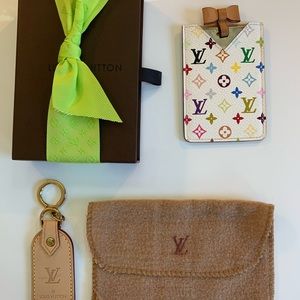 LV Key and Card Holder/Mirror, Box and Pouch